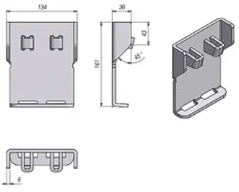 Pillar support, wide, recessed short s. Kinnegrip 