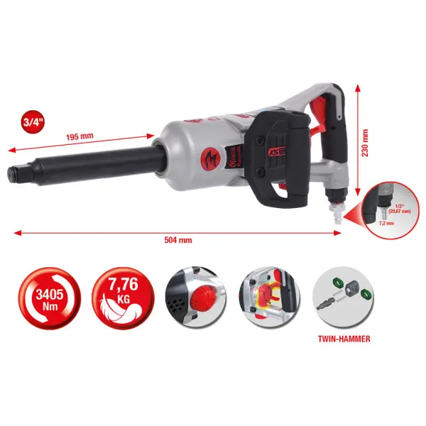 Muttertrekker 3/4" superMONSTER 3405 Nm KS Tools 