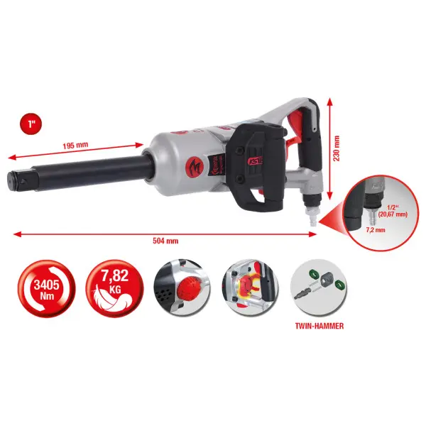 Muttertrekker 1" superMONSTER 3405 Nm KS Tools 
