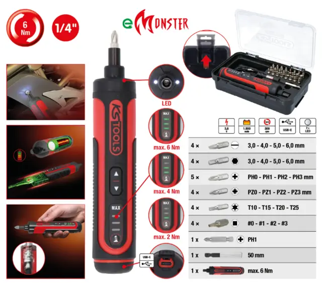 eMONSTER 1/4" screwdriver set 27 pcs. KS Tools 