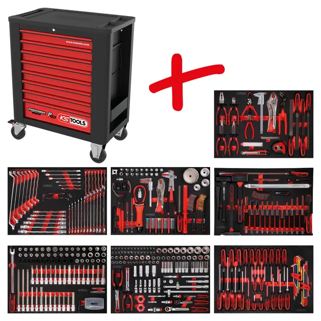 Verktøyvogn P15, 397 Tools, 7 skuffer KS Tools 