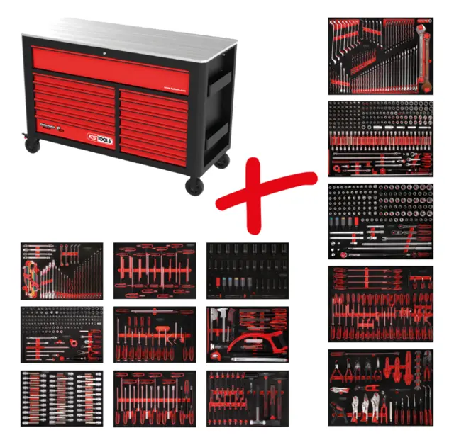 Workshop trolley set P45 950 tools KS-Tools 