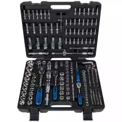 Pipenøkkelsett 1/4" + 3/8" + 1/2" CHROME 195 pcs Ks Tools 