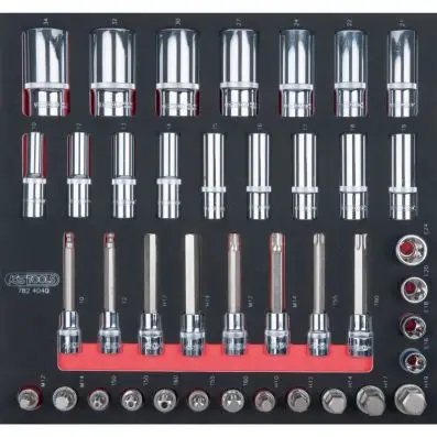 SCS CHROMEplus 1/2" Socket set, 40 pcs, 2/3 system insert 