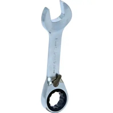GEARplus combination ratcheting spanner, stubby, 16mm 