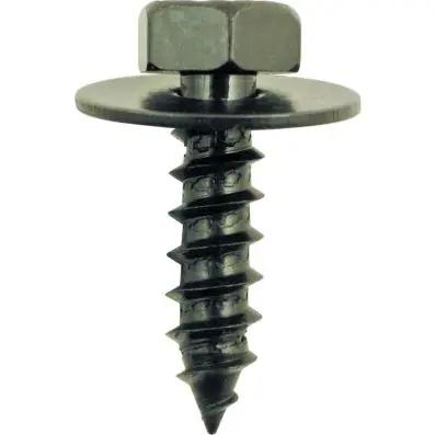 Metal screw/washer, black universal, pac k of 50 