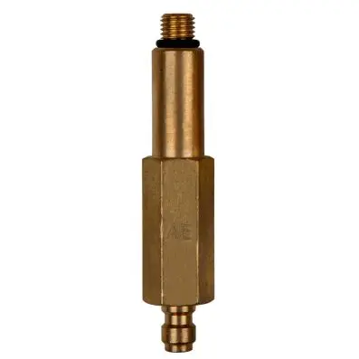 Adaptor piece (long) M8x1.0 external thr ead and 1/4" hose connection with washer 