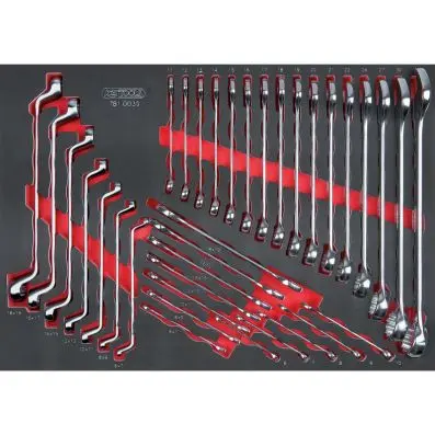 SCS CHROMEplus wrench set, 35 pcs, 1/1 s ystem insert 