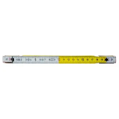 Wooden folding rule, white/yelllow, 2m 