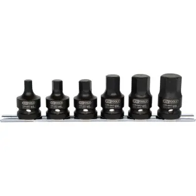 1/2" Impact bit socket set, short, 6 pcs 