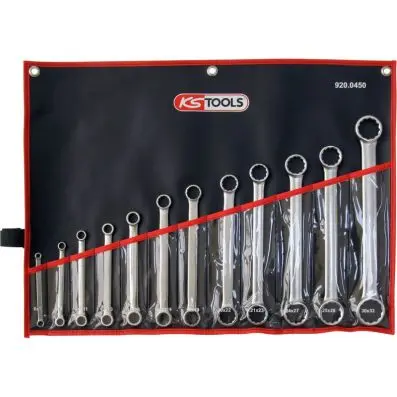 ULTIMATEplus Double ring ended spanner s et, straight, 12 pcs 