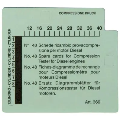 Compression pressure test diagram card s et for diesel engines (packaging unit=48 