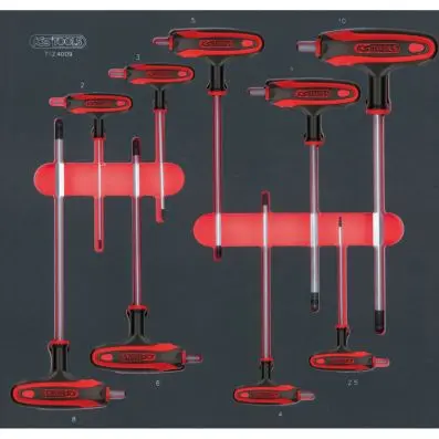 SCS ERGOTORQUE+ T-handle hex key set, 9 pcs, 2/3 system insert 