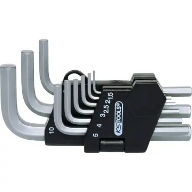 Hexagon key wrench set in a folding hold er,9 pcs1,5-10mm 