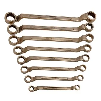 BRONZEplus Double ended ring spanner off set set 8 pcs 1/4-1" 