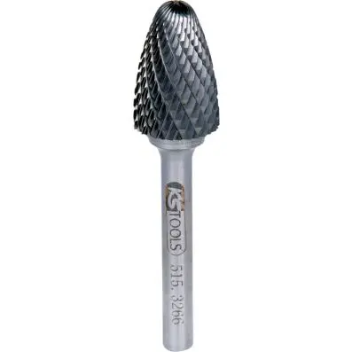 Hard metal round arch rotary burr form F , 16mm 