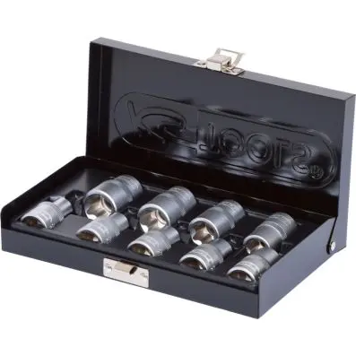 1/2" Torx E Socket set, 9 pcs, E10-E24 