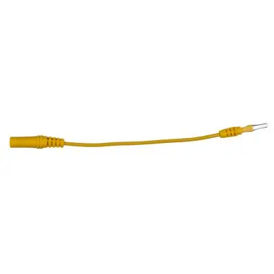 4.0 mm input socket on 3.0 mm test adapt er plug, flat (yellow) 