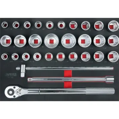 SCS 3/4" socket set, 31 pcs, 1/1 system insert 