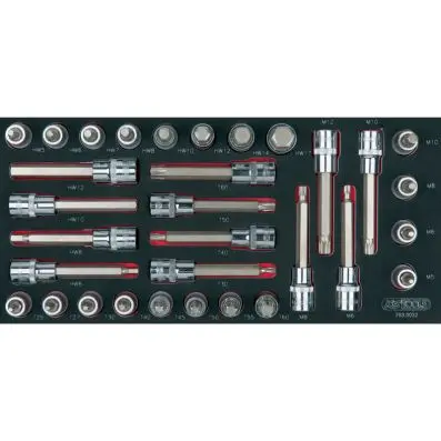 SCS CHROMEplus Bit socket set 1/2", 32 p cs, 1/3 system insert 