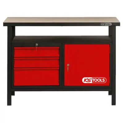 Workbench with 3 drawers and 1 door, 840 x1200x600mm 