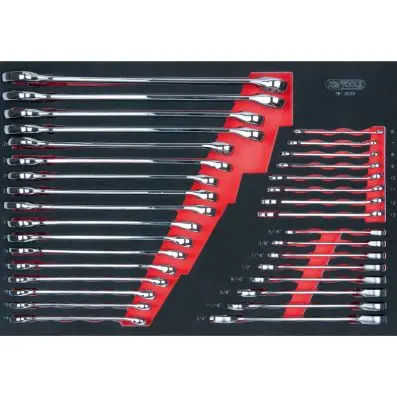 SCS CHROMEplus Combination spanners set, 37 pcs, 1/1 system insert 