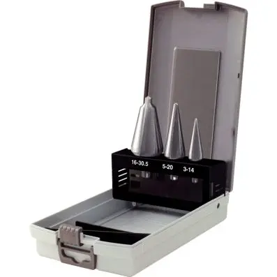 HSS TiN Cone cutter set, in metal case 4 pcs 