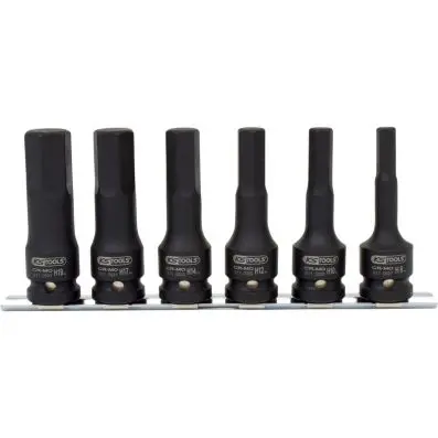 1/2" Impact bit socket set, long, 6 pcs 