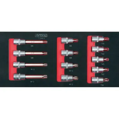 SCS 1/2'' Bit socket set, 13 pcs, 1/3 sy stem insert 