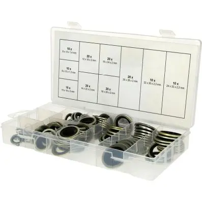 Assortment composite sealing rings, Ø 6- 24mm, 150 pcs. 
