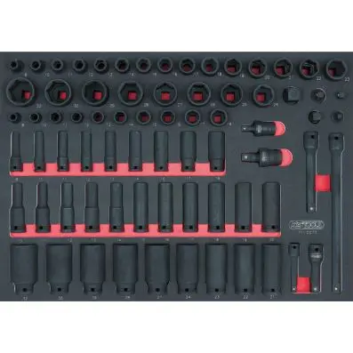 3/8"+1/2" SCS Impact socket wrench set, 73 pcs, 1/1 system insert 
