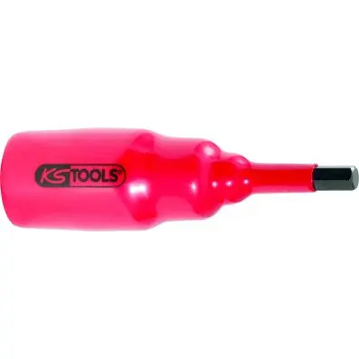 3/8" bit socket with protective insulati on for Hexagon screws, short, 4mm 