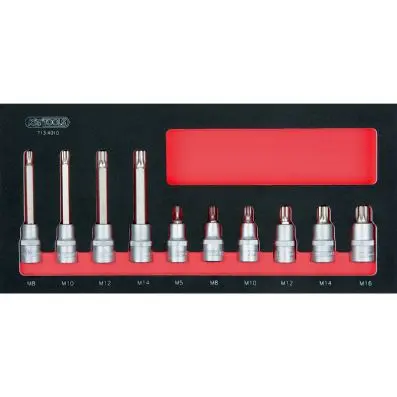 SCS Bit socket set XZN, 10 pcs, 1/3 syst em insert 