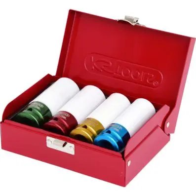 1/2" Aluminium wheel impact socket set, 4 pcs 