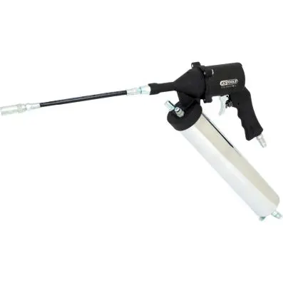 Pneumatic grease gun with flexible hose and nozzle 