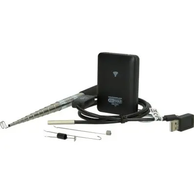 Wi-Fi video scope set with Ø 5.5 mm 0° f ront camera probe, 8 pcs. 