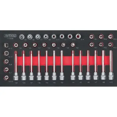 SCS 3/8" Bit socket set, 39 pcs, 1/3 sys tem insert 
