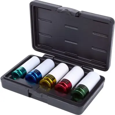 1/2" Aluminium wheel impact socket set, 5 pcs 