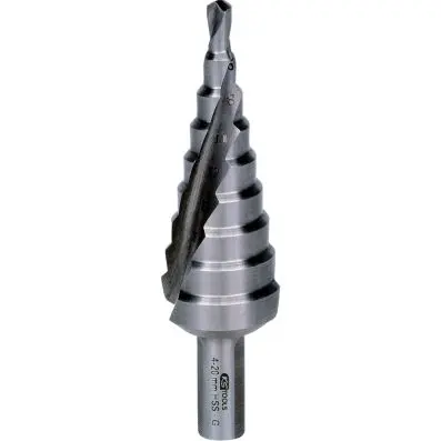 HSS stepped hole cutter, Ø 4-20mm, 9 ste ps 