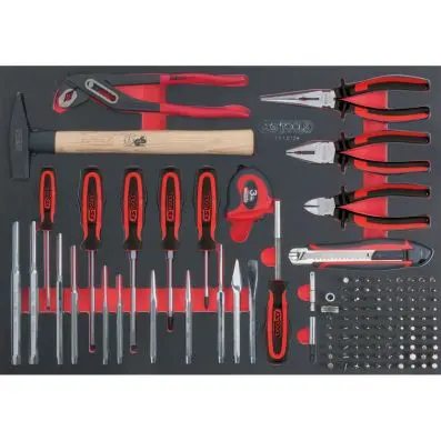 SCS Hammer-, chisel-, plier- and bit-set , 124 pcs, 1/1 system insert 