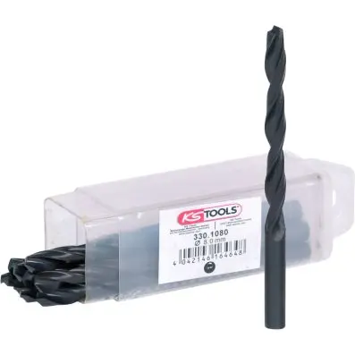 HSS-G twist drill, pack of 10, 8,0mm 