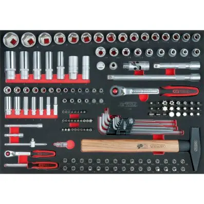 SCS 1/4"+1/2" socket set, 163 pcs, 1/1 s ystem insert 
