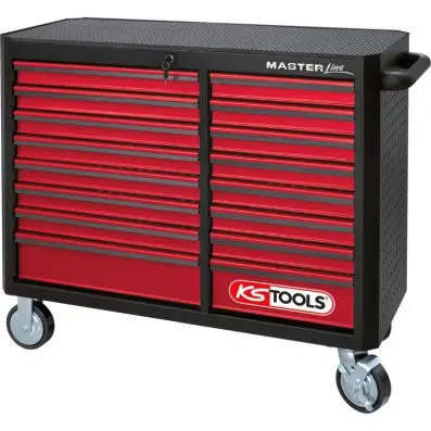 MASTERline tool cabinet, with 16 drawers black/red 