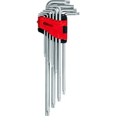 Torx angled key wrench set, extra long, 10 pcs. 