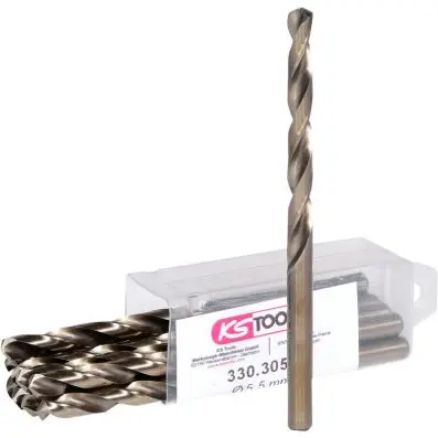 HSS-G Co 5 twist drill, pack of 10, 5,5m m 