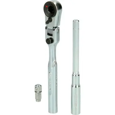 3-piece 1/4" Bit Joggle Ratchet Set with Plug Adapter for Sockets 