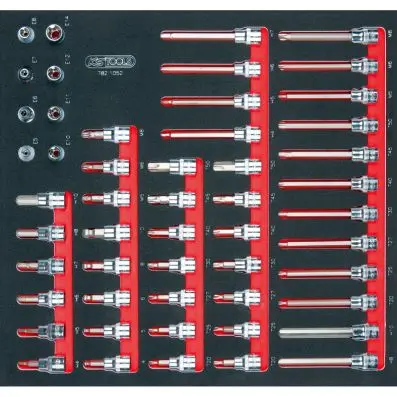 SCS CHROMEplus 3/8" Socket set, 52 pcs, 2/3 system insert 