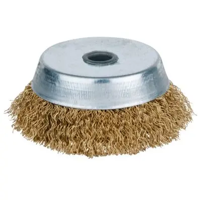 BRONZEplus Cup brush, tin bronze wire, c rimped, Ø85 mm 