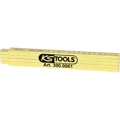 Plastic folding rule, yellow, 2m 