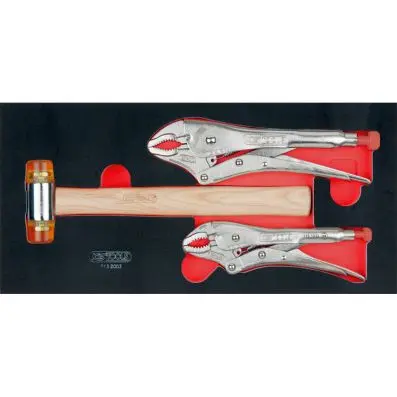 SCS hammer and grip pliers set, 3 pcs, 1 /3 system insert 